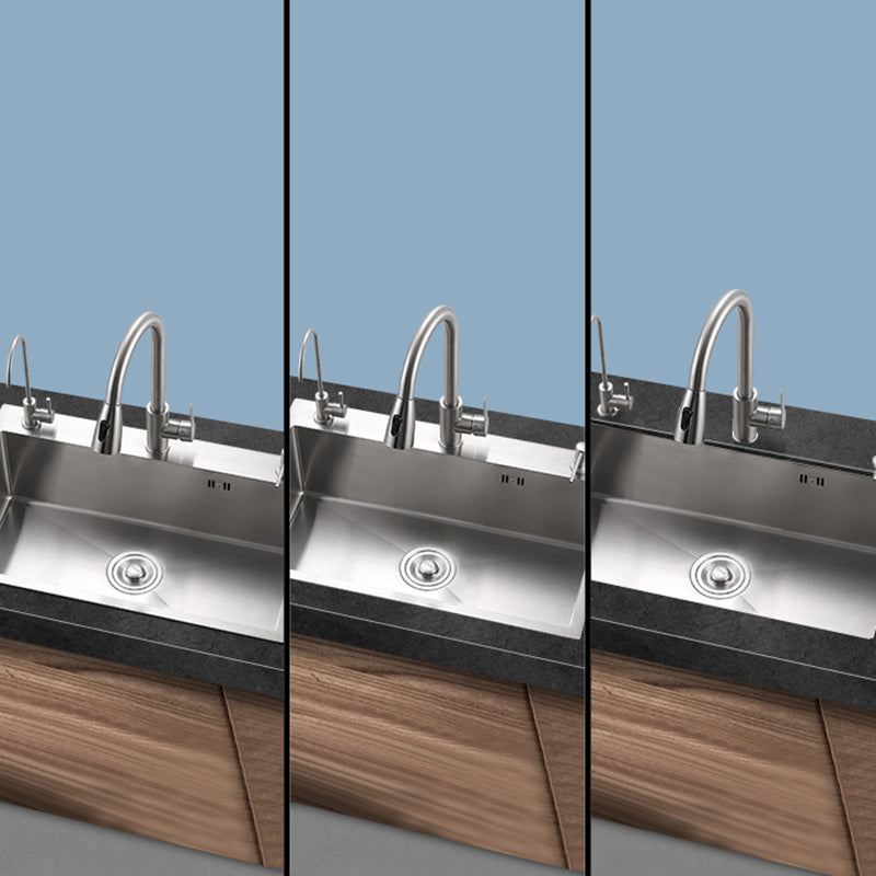 Contemporary Kitchen Sink Corrosion Resistant Kitchen Sink with Faucet Clearhalo 'Home Improvement' 'home_improvement' 'home_improvement_kitchen_sinks' 'Kitchen Remodel & Kitchen Fixtures' 'Kitchen Sinks & Faucet Components' 'Kitchen Sinks' 'kitchen_sinks' 6298312