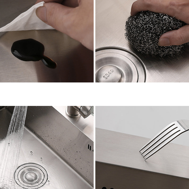 Contemporary Kitchen Sink Corrosion Resistant Kitchen Sink with Faucet Clearhalo 'Home Improvement' 'home_improvement' 'home_improvement_kitchen_sinks' 'Kitchen Remodel & Kitchen Fixtures' 'Kitchen Sinks & Faucet Components' 'Kitchen Sinks' 'kitchen_sinks' 6298315