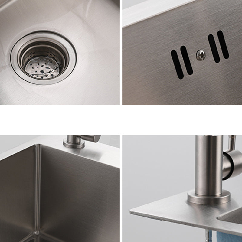 Contemporary Kitchen Sink Corrosion Resistant Kitchen Sink with Faucet Clearhalo 'Home Improvement' 'home_improvement' 'home_improvement_kitchen_sinks' 'Kitchen Remodel & Kitchen Fixtures' 'Kitchen Sinks & Faucet Components' 'Kitchen Sinks' 'kitchen_sinks' 6298316