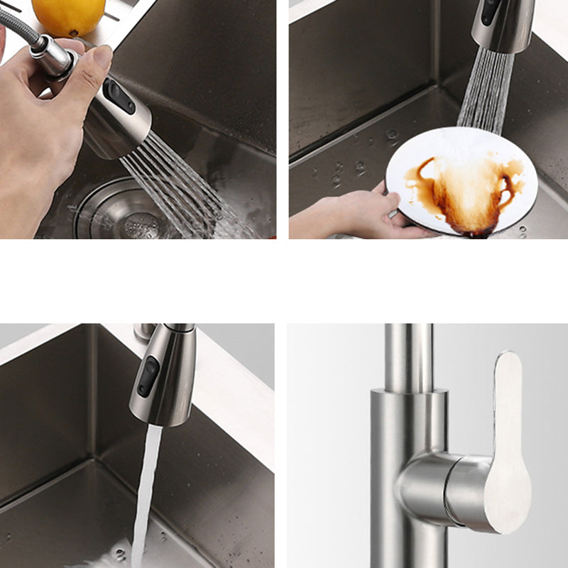 Contemporary Kitchen Sink Corrosion Resistant Kitchen Sink with Faucet Clearhalo 'Home Improvement' 'home_improvement' 'home_improvement_kitchen_sinks' 'Kitchen Remodel & Kitchen Fixtures' 'Kitchen Sinks & Faucet Components' 'Kitchen Sinks' 'kitchen_sinks' 6298319