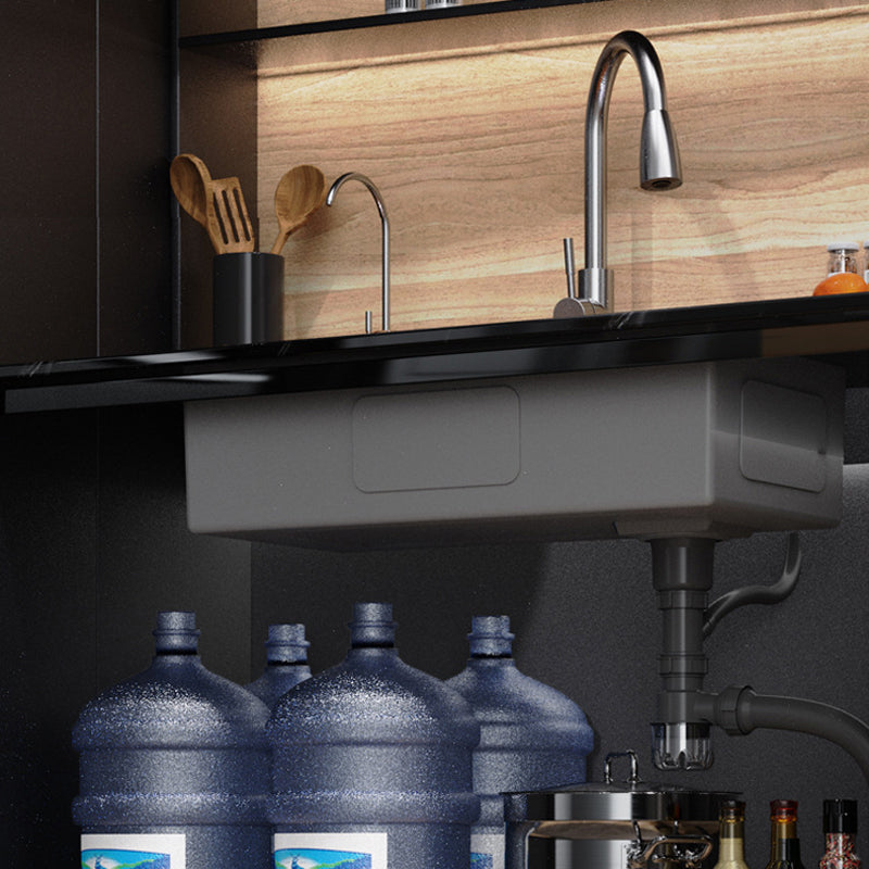 Modern Kitchen Sink Stainless Steel with Grid Strainer and Faucet Workstation Sink Clearhalo 'Home Improvement' 'home_improvement' 'home_improvement_kitchen_sinks' 'Kitchen Remodel & Kitchen Fixtures' 'Kitchen Sinks & Faucet Components' 'Kitchen Sinks' 'kitchen_sinks' 6298359