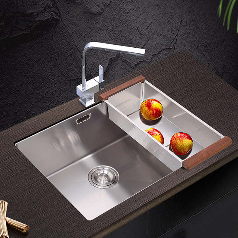 Modern Bar Prep Sink Stainless Steel Faucet and Drain Assembly Kitchen Sink Clearhalo 'Home Improvement' 'home_improvement' 'home_improvement_kitchen_sinks' 'Kitchen Remodel & Kitchen Fixtures' 'Kitchen Sinks & Faucet Components' 'Kitchen Sinks' 'kitchen_sinks' 6298373