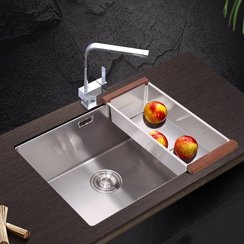 Modern Bar Prep Sink Stainless Steel Faucet and Drain Assembly Kitchen Sink Clearhalo 'Home Improvement' 'home_improvement' 'home_improvement_kitchen_sinks' 'Kitchen Remodel & Kitchen Fixtures' 'Kitchen Sinks & Faucet Components' 'Kitchen Sinks' 'kitchen_sinks' 6298373