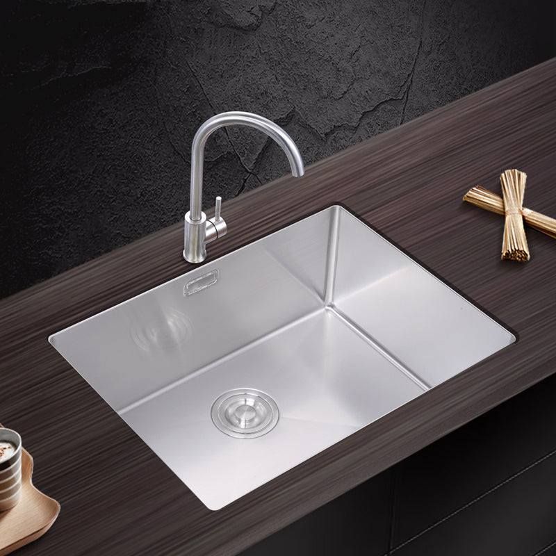 Modern Bar Prep Sink Stainless Steel Faucet and Drain Assembly Kitchen Sink Clearhalo 'Home Improvement' 'home_improvement' 'home_improvement_kitchen_sinks' 'Kitchen Remodel & Kitchen Fixtures' 'Kitchen Sinks & Faucet Components' 'Kitchen Sinks' 'kitchen_sinks' 6298378
