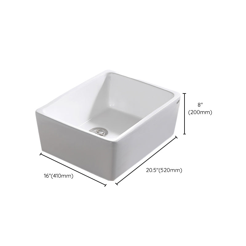 Contemporary Bathroom Sink Pop-Up Drain Porcelain Rectangular Vessel Lavatory Sink Clearhalo 'Bathroom Remodel & Bathroom Fixtures' 'Bathroom Sinks & Faucet Components' 'Bathroom Sinks' 'bathroom_sink' 'Home Improvement' 'home_improvement' 'home_improvement_bathroom_sink' 6298455