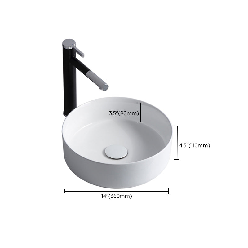 Modern Bathroom Sink Porcelain Solid Color Round Vessel Bathroom Sink Clearhalo 'Bathroom Remodel & Bathroom Fixtures' 'Bathroom Sinks & Faucet Components' 'Bathroom Sinks' 'bathroom_sink' 'Home Improvement' 'home_improvement' 'home_improvement_bathroom_sink' 6298496