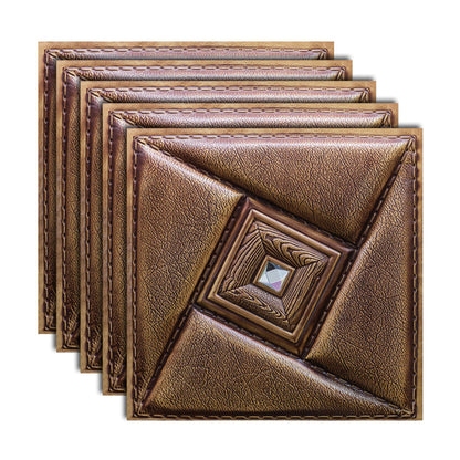 3D Three-dimensional Panel Wall Gorgeous Style Living Room Bedroom Wall Panel (5-pack) Dark Brown Clearhalo 'Flooring 'Home Improvement' 'home_improvement' 'home_improvement_wall_paneling' 'Wall Paneling' 'wall_paneling' 'Walls & Ceilings' Walls and Ceiling' 6298536
