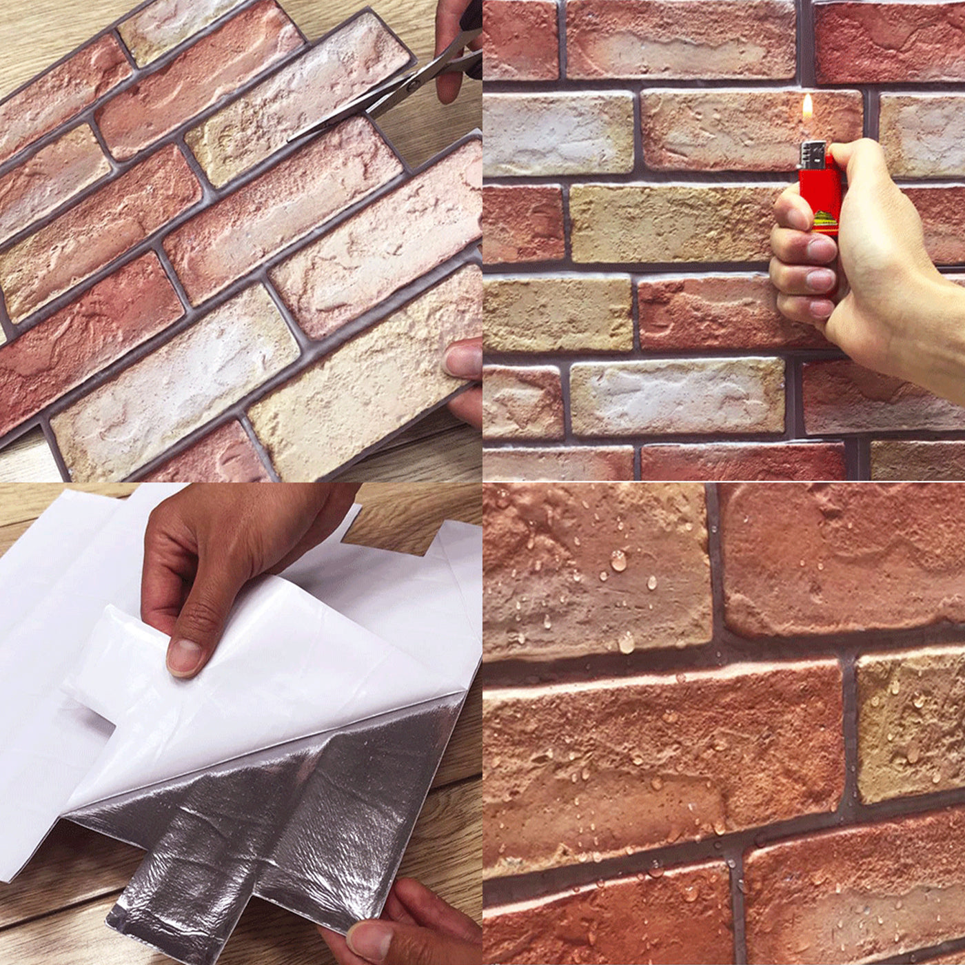 Artificial Brick Wall Panel Farmhouse Style Simple Home Living Room Panel Wall (5-pack) Clearhalo 'Flooring 'Home Improvement' 'home_improvement' 'home_improvement_wall_paneling' 'Wall Paneling' 'wall_paneling' 'Walls & Ceilings' Walls and Ceiling' 6298565