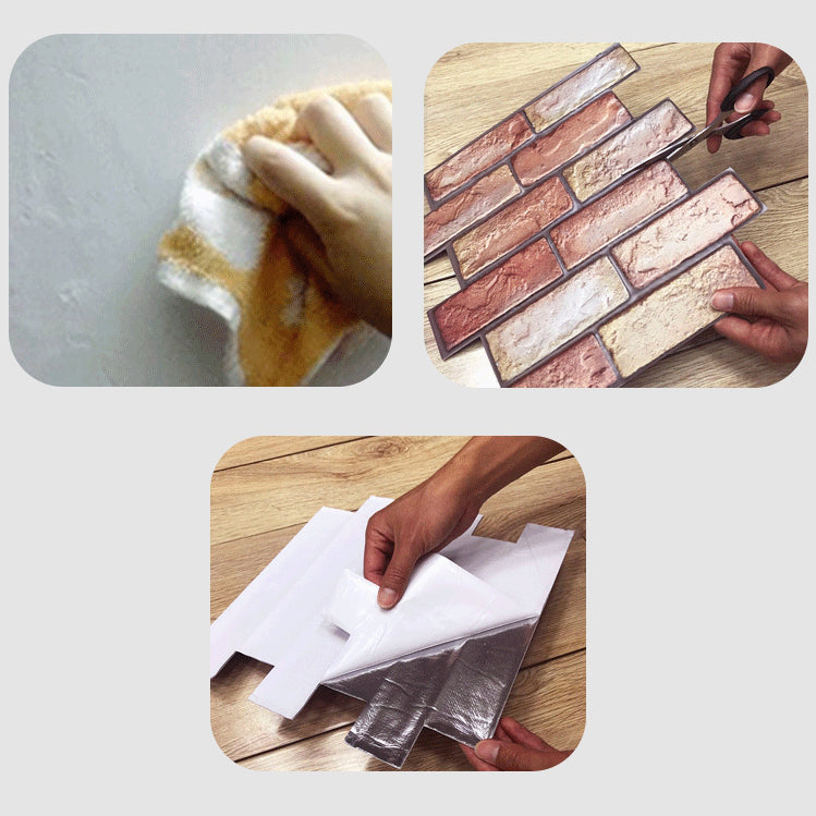 Artificial Brick Wall Panel Farmhouse Style Simple Home Living Room Panel Wall (5-pack) Clearhalo 'Flooring 'Home Improvement' 'home_improvement' 'home_improvement_wall_paneling' 'Wall Paneling' 'wall_paneling' 'Walls & Ceilings' Walls and Ceiling' 6298566