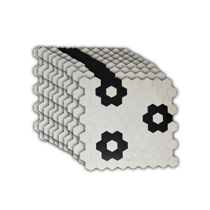 Hexagonal Mosaic Tile Metal Peel and Stick Tiles for Kitchen and Bathroom, 11.8"x 11.8" White-Black 10-Piece Set Clearhalo 'Flooring 'Home Improvement' 'home_improvement' 'home_improvement_peel_stick_blacksplash' 'Peel & Stick Backsplash Tile' 'peel_stick_blacksplash' 'Walls & Ceilings' Walls and Ceiling' 6298599