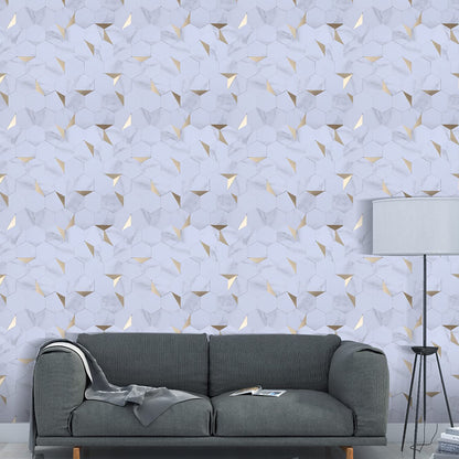 Hexagonal Mosaic Tile Metal Peel and Stick Tiles for Kitchen and Bathroom, 11.8"x 11.8" White Clearhalo 'Flooring 'Home Improvement' 'home_improvement' 'home_improvement_peel_stick_blacksplash' 'Peel & Stick Backsplash Tile' 'peel_stick_blacksplash' 'Walls & Ceilings' Walls and Ceiling' 6298616