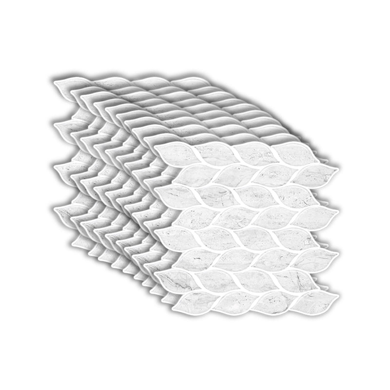 12"x 12" Resin Mosaic Tile Square Peel and Stick Tile for Backsplash & Wall Tile Textured White Clearhalo 'Flooring 'Home Improvement' 'home_improvement' 'home_improvement_peel_stick_blacksplash' 'Peel & Stick Backsplash Tile' 'peel_stick_blacksplash' 'Walls & Ceilings' Walls and Ceiling' 6298626