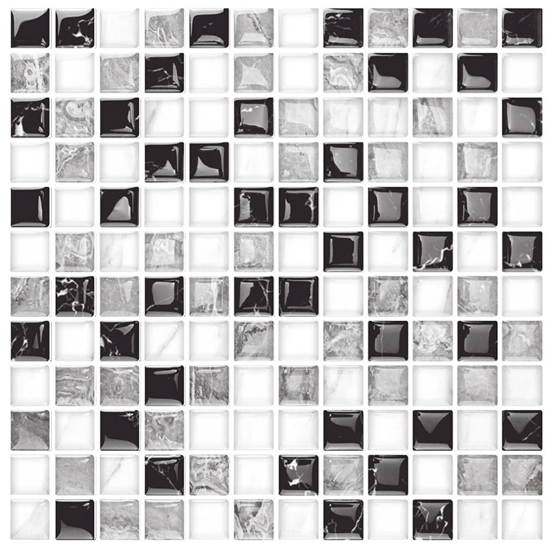 12"x 12" Resin Mosaic Tile Square Peel and Stick Tile for Backsplash & Wall Tile Clearhalo 'Flooring 'Home Improvement' 'home_improvement' 'home_improvement_peel_stick_blacksplash' 'Peel & Stick Backsplash Tile' 'peel_stick_blacksplash' 'Walls & Ceilings' Walls and Ceiling' 6298638