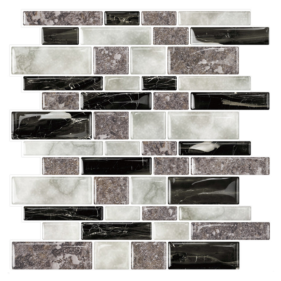 12"x 12" Resin Mosaic Tile Square Peel and Stick Tile for Backsplash & Wall Tile Clearhalo 'Flooring 'Home Improvement' 'home_improvement' 'home_improvement_peel_stick_blacksplash' 'Peel & Stick Backsplash Tile' 'peel_stick_blacksplash' 'Walls & Ceilings' Walls and Ceiling' 6298639