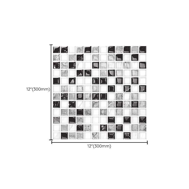 12"x 12" Resin Mosaic Tile Square Peel and Stick Tile for Backsplash & Wall Tile Clearhalo 'Flooring 'Home Improvement' 'home_improvement' 'home_improvement_peel_stick_blacksplash' 'Peel & Stick Backsplash Tile' 'peel_stick_blacksplash' 'Walls & Ceilings' Walls and Ceiling' 6298649