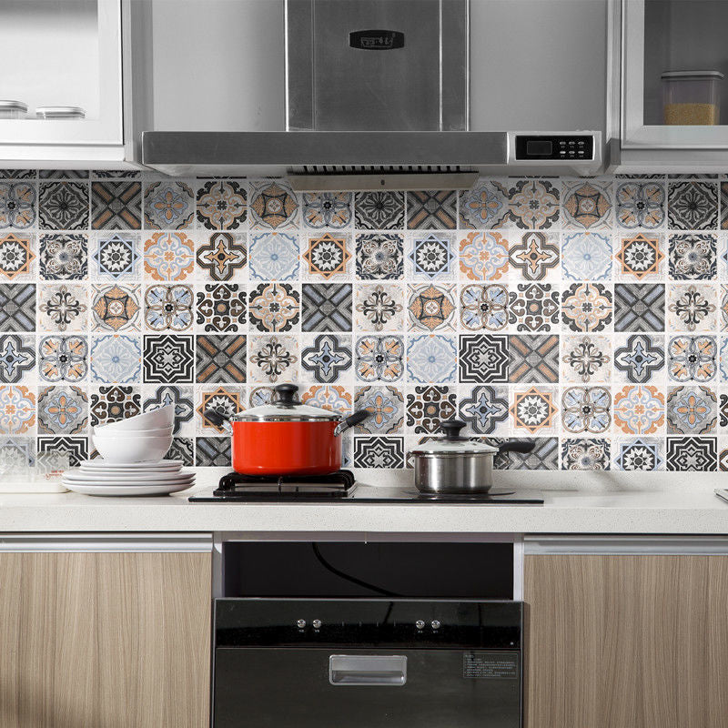 Square Grid Peel and Stick Tile PVC Mosaic Tile for Kitchen Backsplash Multi-Color Clearhalo 'Flooring 'Home Improvement' 'home_improvement' 'home_improvement_peel_stick_blacksplash' 'Peel & Stick Backsplash Tile' 'peel_stick_blacksplash' 'Walls & Ceilings' Walls and Ceiling' 6298652