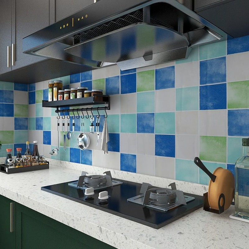 Square Grid Peel and Stick Tile PVC Mosaic Tile for Kitchen Backsplash Blue-White Clearhalo 'Flooring 'Home Improvement' 'home_improvement' 'home_improvement_peel_stick_blacksplash' 'Peel & Stick Backsplash Tile' 'peel_stick_blacksplash' 'Walls & Ceilings' Walls and Ceiling' 6298653