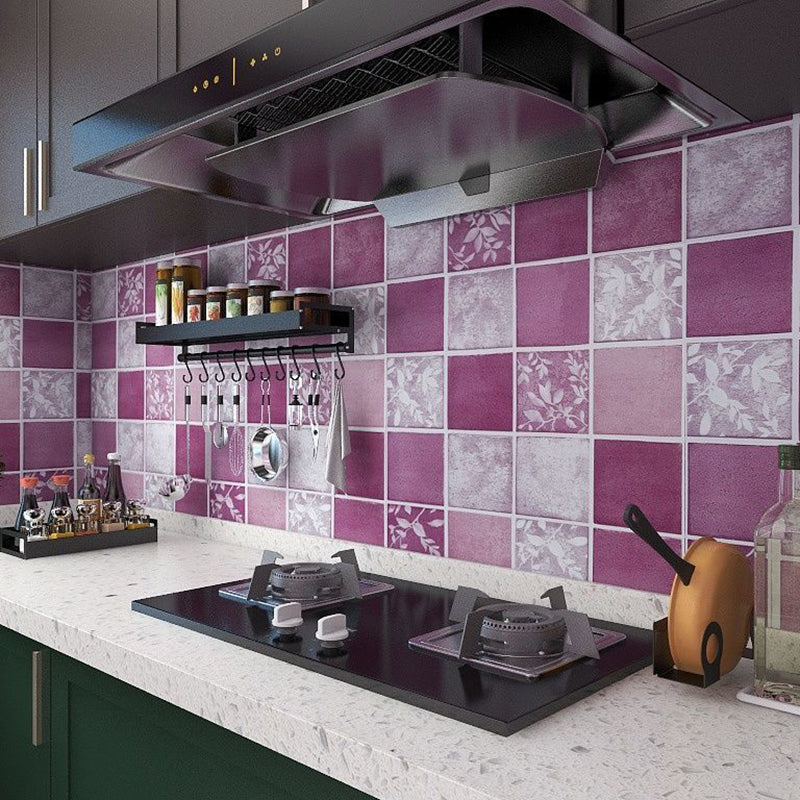 Square Grid Peel and Stick Tile PVC Mosaic Tile for Kitchen Backsplash Purple Clearhalo 'Flooring 'Home Improvement' 'home_improvement' 'home_improvement_peel_stick_blacksplash' 'Peel & Stick Backsplash Tile' 'peel_stick_blacksplash' 'Walls & Ceilings' Walls and Ceiling' 6298656