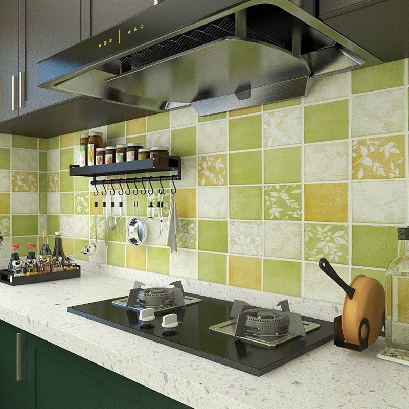 Square Grid Peel and Stick Tile PVC Mosaic Tile for Kitchen Backsplash Green Clearhalo 'Flooring 'Home Improvement' 'home_improvement' 'home_improvement_peel_stick_blacksplash' 'Peel & Stick Backsplash Tile' 'peel_stick_blacksplash' 'Walls & Ceilings' Walls and Ceiling' 6298658