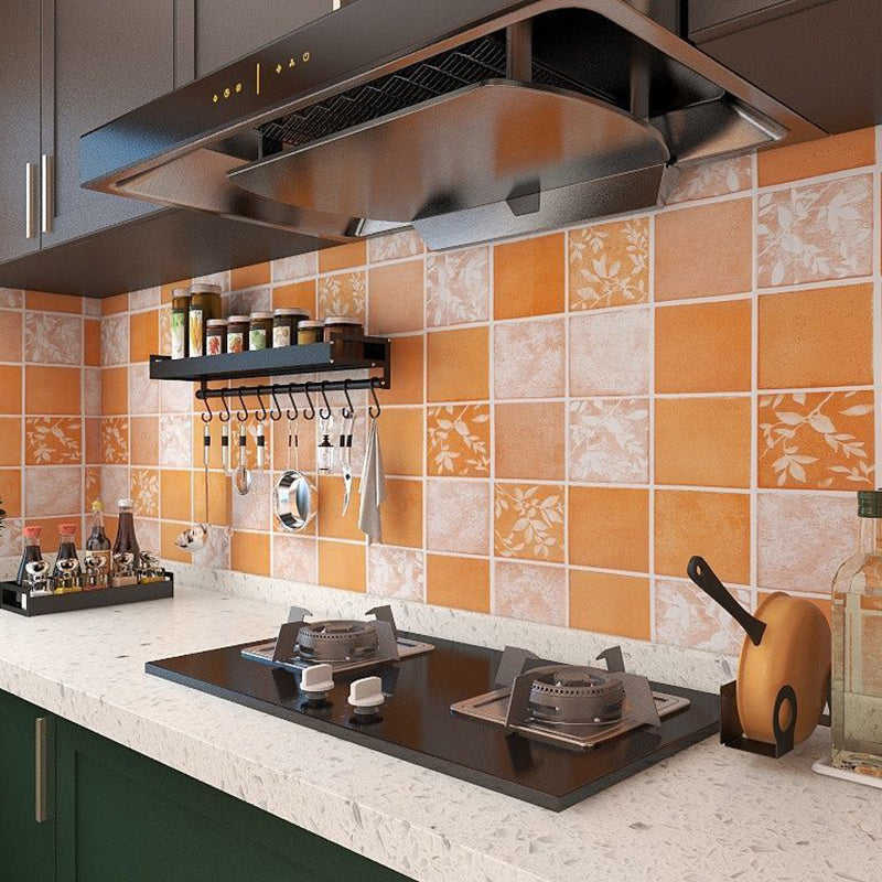 Square Grid Peel and Stick Tile PVC Mosaic Tile for Kitchen Backsplash Orange Clearhalo 'Flooring 'Home Improvement' 'home_improvement' 'home_improvement_peel_stick_blacksplash' 'Peel & Stick Backsplash Tile' 'peel_stick_blacksplash' 'Walls & Ceilings' Walls and Ceiling' 6298661