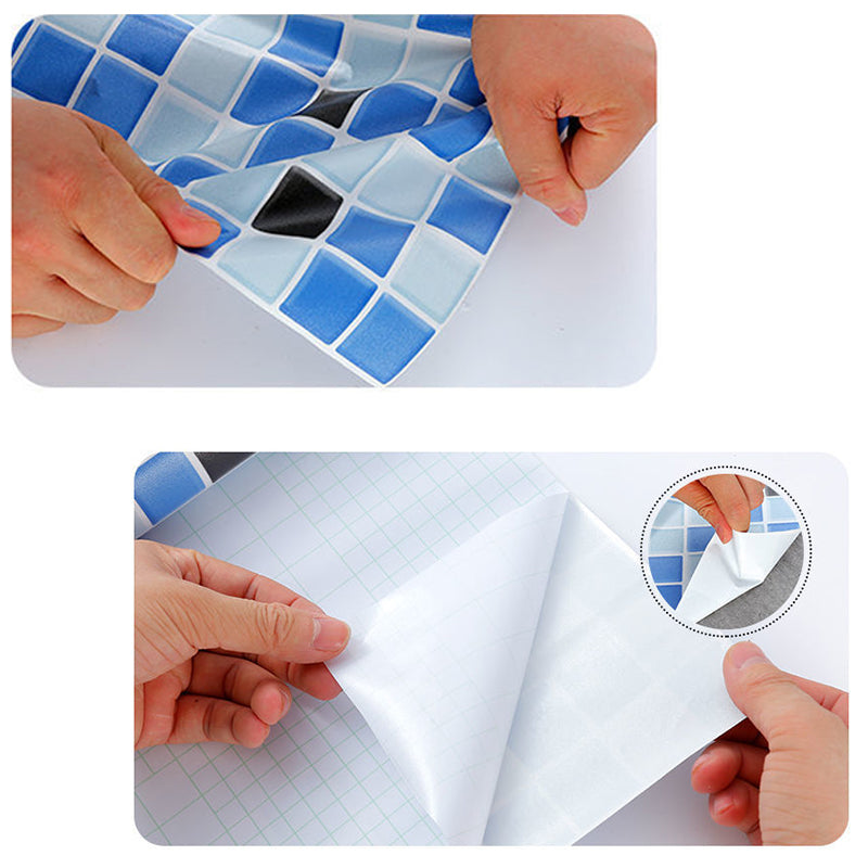 Square Grid Peel and Stick Tile PVC Mosaic Tile for Kitchen Backsplash Clearhalo 'Flooring 'Home Improvement' 'home_improvement' 'home_improvement_peel_stick_blacksplash' 'Peel & Stick Backsplash Tile' 'peel_stick_blacksplash' 'Walls & Ceilings' Walls and Ceiling' 6298670