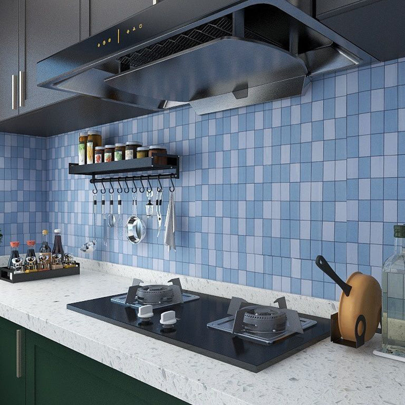 Square Grid Peel and Stick Tile PVC Mosaic Tile for Kitchen Backsplash Sky Blue-White Clearhalo 'Flooring 'Home Improvement' 'home_improvement' 'home_improvement_peel_stick_blacksplash' 'Peel & Stick Backsplash Tile' 'peel_stick_blacksplash' 'Walls & Ceilings' Walls and Ceiling' 6298673