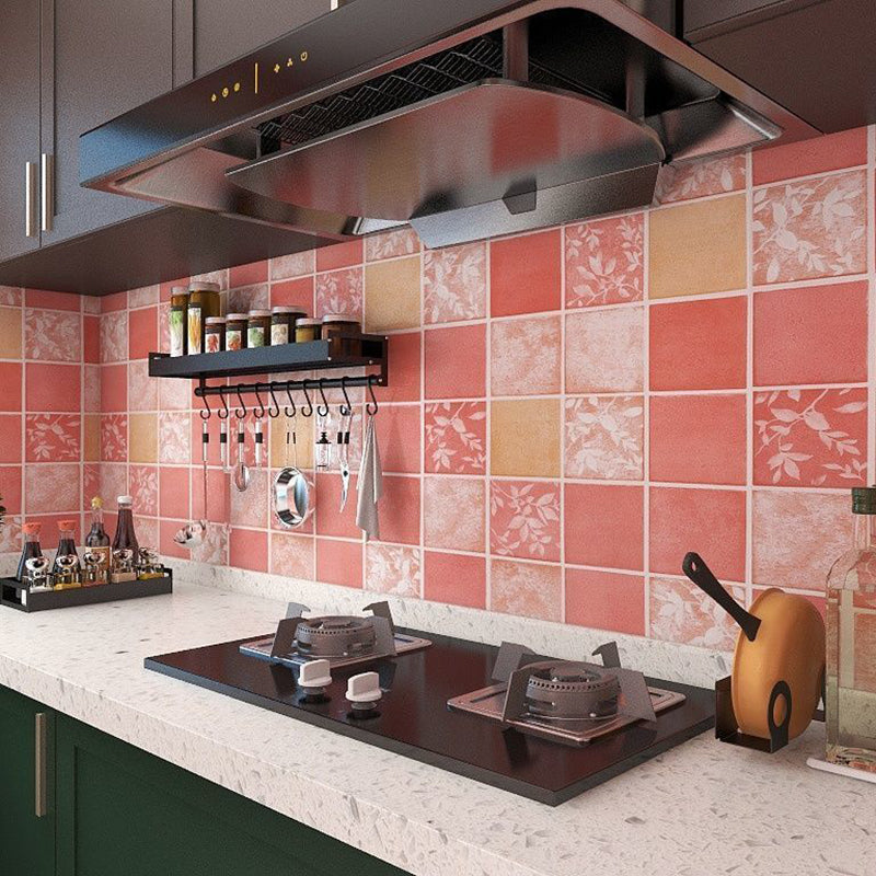 Square Grid Peel and Stick Tile PVC Mosaic Tile for Kitchen Backsplash Pink Clearhalo 'Flooring 'Home Improvement' 'home_improvement' 'home_improvement_peel_stick_blacksplash' 'Peel & Stick Backsplash Tile' 'peel_stick_blacksplash' 'Walls & Ceilings' Walls and Ceiling' 6298674