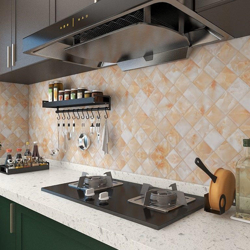 Square Grid Peel and Stick Tile PVC Mosaic Tile for Kitchen Backsplash Beige Clearhalo 'Flooring 'Home Improvement' 'home_improvement' 'home_improvement_peel_stick_blacksplash' 'Peel & Stick Backsplash Tile' 'peel_stick_blacksplash' 'Walls & Ceilings' Walls and Ceiling' 6298676