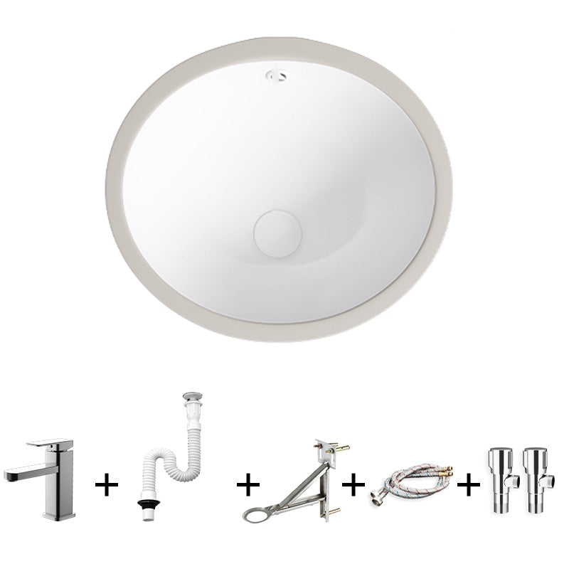 Modern Bathroom Sink Pop-Up Drain Porcelain Solid Color Oval-Shape Vessel Lavatory Sink 19.3"L x 16.1"W x 8.3"H Sink with Faucet Clearhalo 'Bathroom Remodel & Bathroom Fixtures' 'Bathroom Sinks & Faucet Components' 'Bathroom Sinks' 'bathroom_sink' 'Home Improvement' 'home_improvement' 'home_improvement_bathroom_sink' 6298763