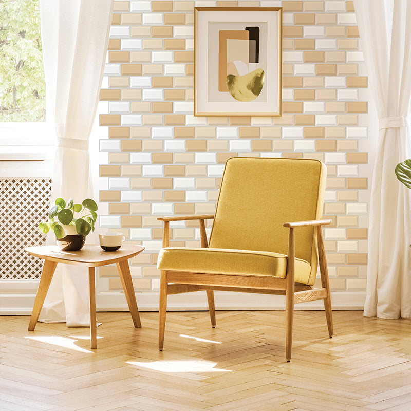 Modern Matte Peel and Stick Tile Rectangular PVC Subway Tile for Bathroom Yellow Clearhalo 'Flooring 'Home Improvement' 'home_improvement' 'home_improvement_peel_stick_blacksplash' 'Peel & Stick Backsplash Tile' 'peel_stick_blacksplash' 'Walls & Ceilings' Walls and Ceiling' 6299873