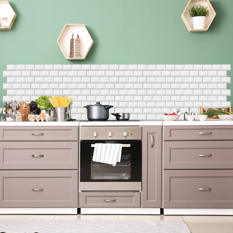 Modern Matte Peel and Stick Tile Rectangular PVC Subway Tile for Bathroom White Clearhalo 'Flooring 'Home Improvement' 'home_improvement' 'home_improvement_peel_stick_blacksplash' 'Peel & Stick Backsplash Tile' 'peel_stick_blacksplash' 'Walls & Ceilings' Walls and Ceiling' 6299878