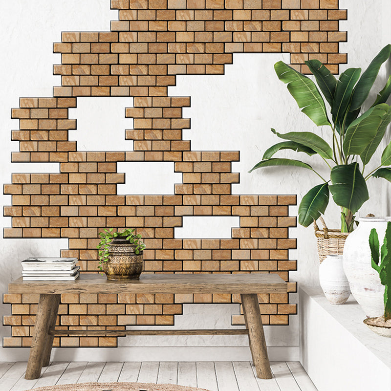 Modern Matte Peel and Stick Tile Rectangular PVC Subway Tile for Bathroom Brown Clearhalo 'Flooring 'Home Improvement' 'home_improvement' 'home_improvement_peel_stick_blacksplash' 'Peel & Stick Backsplash Tile' 'peel_stick_blacksplash' 'Walls & Ceilings' Walls and Ceiling' 6299880