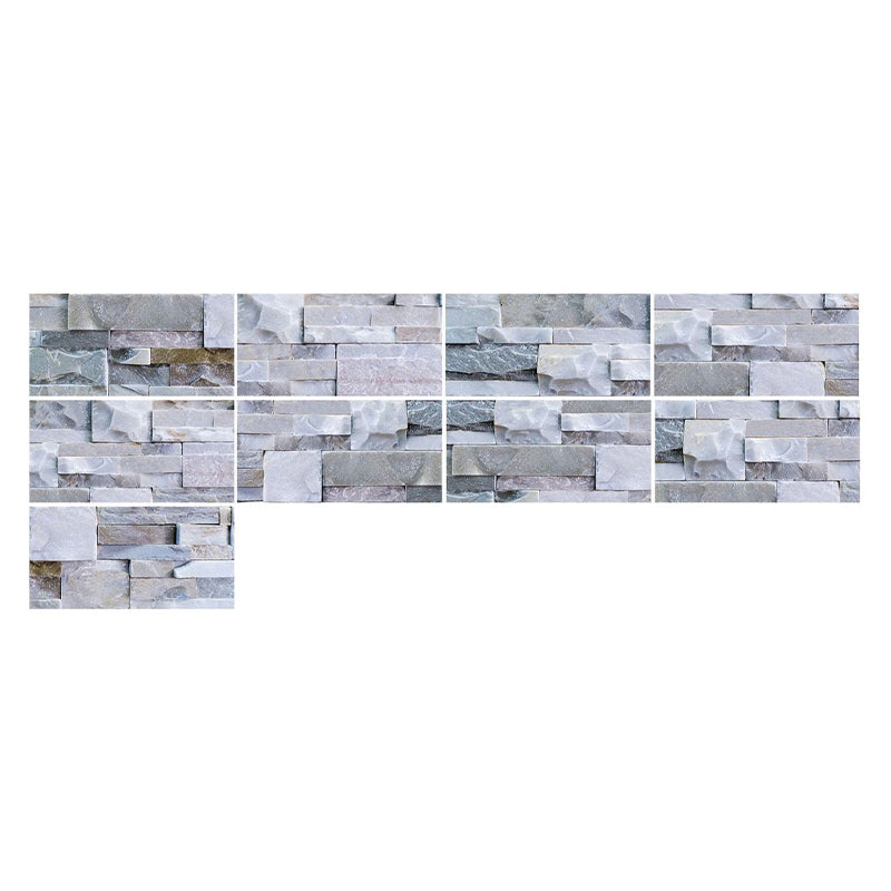 Modern Grey PVC Peel and Stick Tiles Rectangular Stacked Stone Mosaic Tile Clearhalo 'Flooring 'Home Improvement' 'home_improvement' 'home_improvement_peel_stick_blacksplash' 'Peel & Stick Backsplash Tile' 'peel_stick_blacksplash' 'Walls & Ceilings' Walls and Ceiling' 6299993