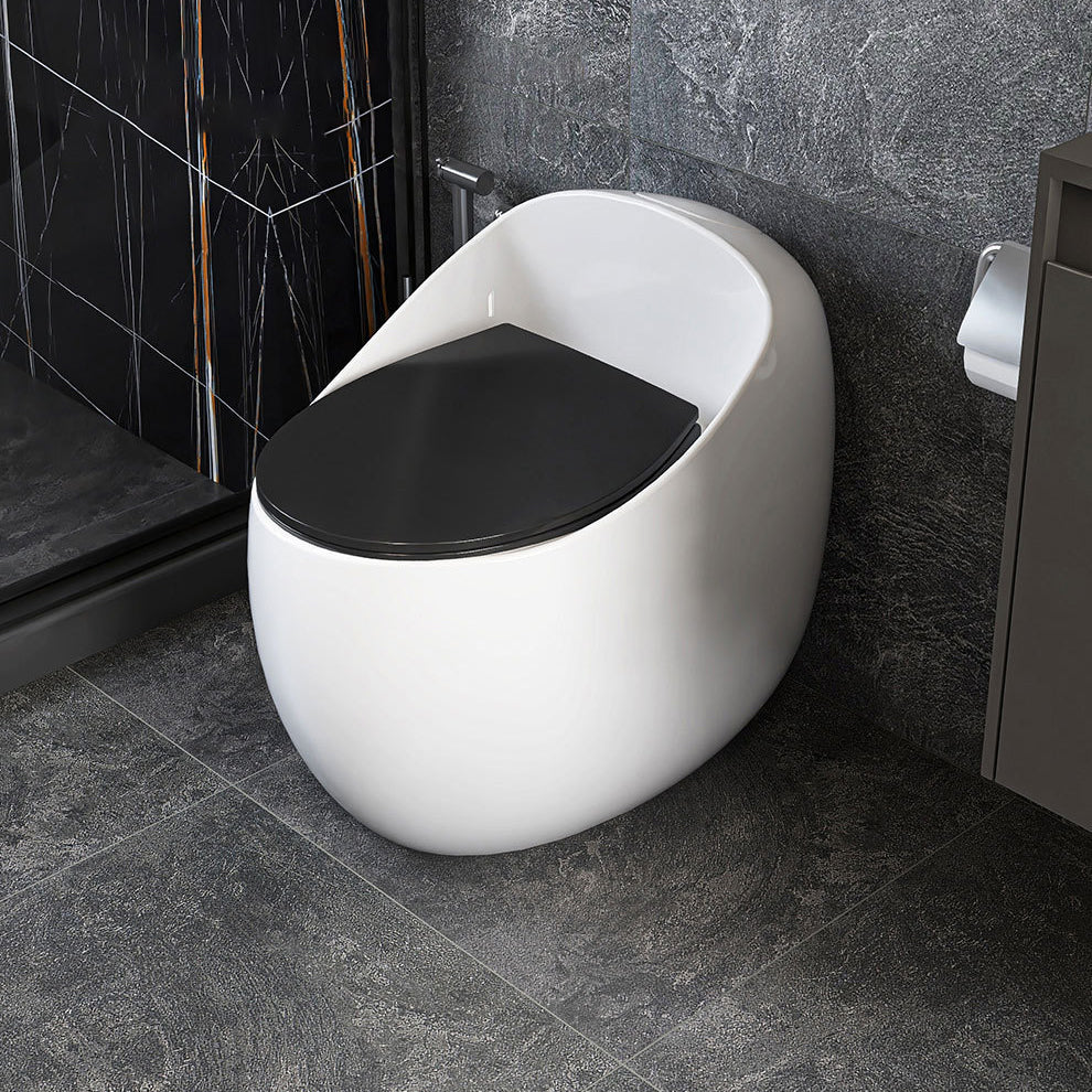 Modern Floor Mount Toilet Siphon Ceramic Flush Toilet with Seat for Bathroom Clearhalo 'Bathroom Remodel & Bathroom Fixtures' 'Home Improvement' 'home_improvement' 'home_improvement_toilets' 'Toilets & Bidets' 'Toilets' 6300569