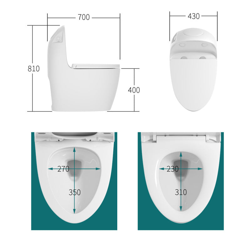 Floor Mount Flush Toilet Concealed Tank One-Piece Toilet with Slow Close Seat Clearhalo 'Bathroom Remodel & Bathroom Fixtures' 'Home Improvement' 'home_improvement' 'home_improvement_toilets' 'Toilets & Bidets' 'Toilets' 6300660