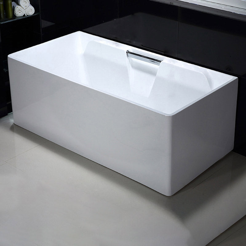 Modern Rectangular Bath Tub Bathroom Soaking with Center Drain Tub Tub Only Tub Clearhalo 'Bathroom Remodel & Bathroom Fixtures' 'Bathtubs' 'Home Improvement' 'home_improvement' 'home_improvement_bathtubs' 'Showers & Bathtubs' 6300792