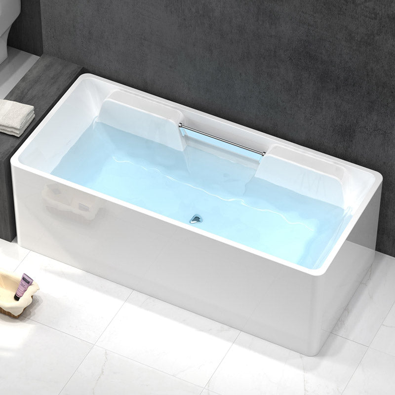 Modern Rectangular Bath Tub Bathroom Soaking with Center Drain Tub 55"L x 28"W x 23"H Tub Only Tub Clearhalo 'Bathroom Remodel & Bathroom Fixtures' 'Bathtubs' 'Home Improvement' 'home_improvement' 'home_improvement_bathtubs' 'Showers & Bathtubs' 6300795