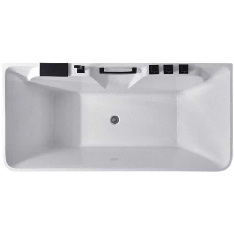 Modern Rectangular Bath Tub Bathroom Soaking with Center Drain Tub Clearhalo 'Bathroom Remodel & Bathroom Fixtures' 'Bathtubs' 'Home Improvement' 'home_improvement' 'home_improvement_bathtubs' 'Showers & Bathtubs' 6300798