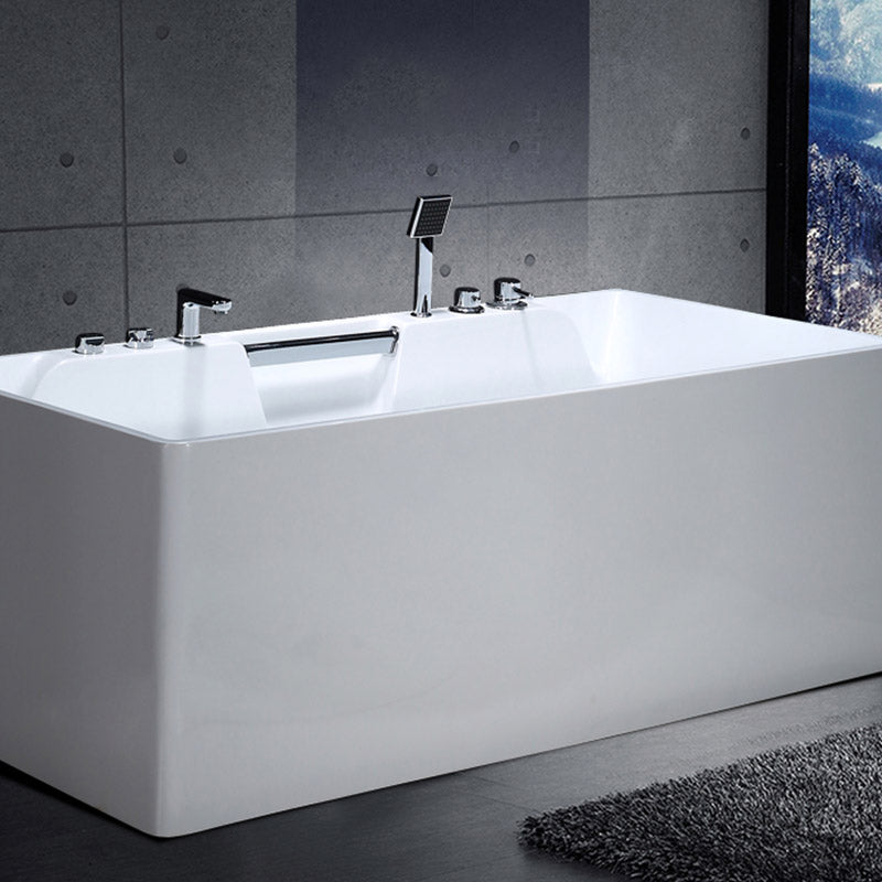 Modern Rectangular Bath Tub Bathroom Soaking with Center Drain Tub Clearhalo 'Bathroom Remodel & Bathroom Fixtures' 'Bathtubs' 'Home Improvement' 'home_improvement' 'home_improvement_bathtubs' 'Showers & Bathtubs' 6300803