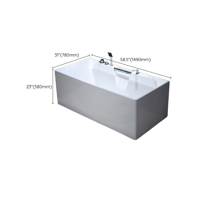Modern Rectangular Bath Tub Bathroom Soaking with Center Drain Tub Clearhalo 'Bathroom Remodel & Bathroom Fixtures' 'Bathtubs' 'Home Improvement' 'home_improvement' 'home_improvement_bathtubs' 'Showers & Bathtubs' 6300813