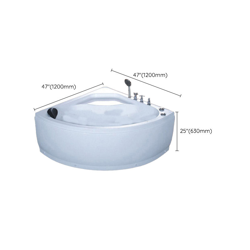 White Corner Acrylic Bath Tub Bathroom Modern Back to Wall Tub Clearhalo 'Bathroom Remodel & Bathroom Fixtures' 'Bathtubs' 'Home Improvement' 'home_improvement' 'home_improvement_bathtubs' 'Showers & Bathtubs' 6300838