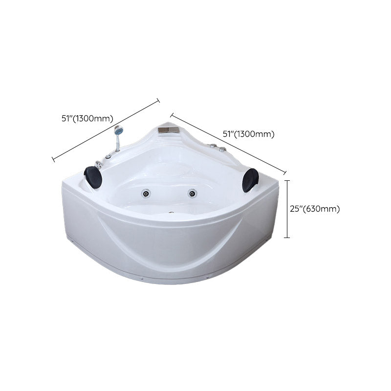 White Corner Acrylic Bath Tub Bathroom Modern Back to Wall Tub Clearhalo 'Bathroom Remodel & Bathroom Fixtures' 'Bathtubs' 'Home Improvement' 'home_improvement' 'home_improvement_bathtubs' 'Showers & Bathtubs' 6300839