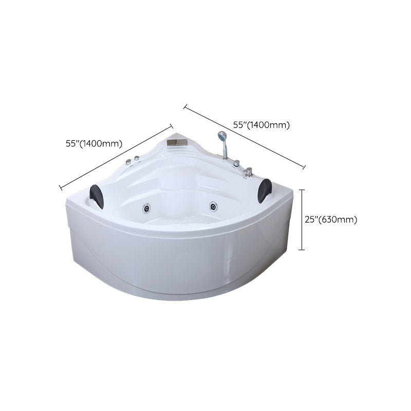 White Corner Acrylic Bath Tub Bathroom Modern Back to Wall Tub Clearhalo 'Bathroom Remodel & Bathroom Fixtures' 'Bathtubs' 'Home Improvement' 'home_improvement' 'home_improvement_bathtubs' 'Showers & Bathtubs' 6300840