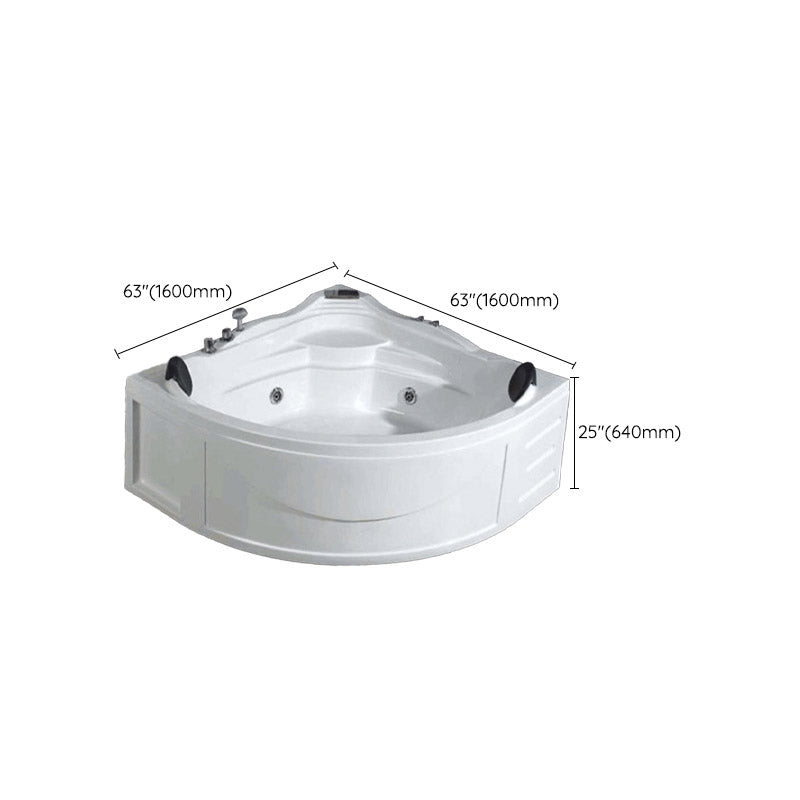White Corner Acrylic Bath Tub Bathroom Modern Back to Wall Tub Clearhalo 'Bathroom Remodel & Bathroom Fixtures' 'Bathtubs' 'Home Improvement' 'home_improvement' 'home_improvement_bathtubs' 'Showers & Bathtubs' 6300842