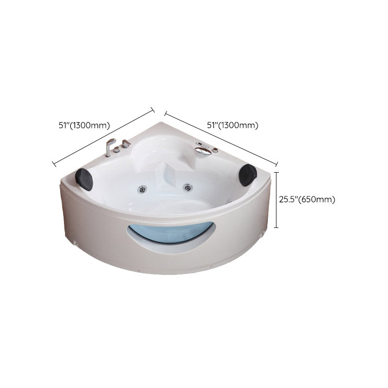 White Corner Acrylic Bath Tub Bathroom Modern Back to Wall Tub Clearhalo 'Bathroom Remodel & Bathroom Fixtures' 'Bathtubs' 'Home Improvement' 'home_improvement' 'home_improvement_bathtubs' 'Showers & Bathtubs' 6300844