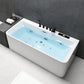 Modern Rectangular Bath Tub with Drain and Overflow Trim Bathtub 63"L x 30"W x 23"H Message & Temperature & Bubble & Light Tub with Black 5-Piece Set Clearhalo 'Bathroom Remodel & Bathroom Fixtures' 'Bathtubs' 'Home Improvement' 'home_improvement' 'home_improvement_bathtubs' 'Showers & Bathtubs' 6300851