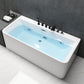 Modern Rectangular Bath Tub with Drain and Overflow Trim Bathtub Massage Tub with Black 5-Piece Set Clearhalo 'Bathroom Remodel & Bathroom Fixtures' 'Bathtubs' 'Home Improvement' 'home_improvement' 'home_improvement_bathtubs' 'Showers & Bathtubs' 6300852