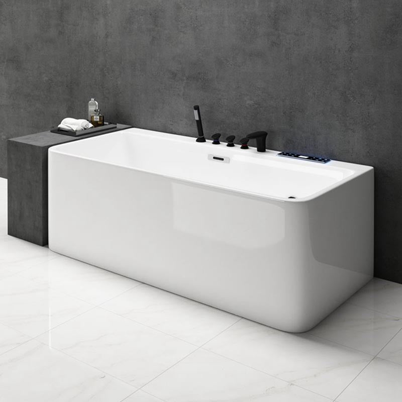 Modern Rectangular Bath Tub with Drain and Overflow Trim Bathtub Clearhalo 'Bathroom Remodel & Bathroom Fixtures' 'Bathtubs' 'Home Improvement' 'home_improvement' 'home_improvement_bathtubs' 'Showers & Bathtubs' 6300863