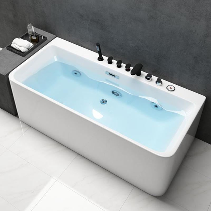 Modern Rectangular Bath Tub with Drain and Overflow Trim Bathtub Clearhalo 'Bathroom Remodel & Bathroom Fixtures' 'Bathtubs' 'Home Improvement' 'home_improvement' 'home_improvement_bathtubs' 'Showers & Bathtubs' 6300865
