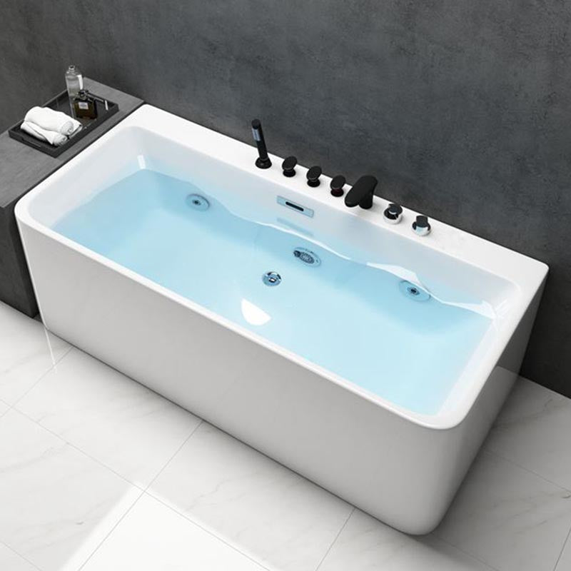 Modern Rectangular Bath Tub with Drain and Overflow Trim Bathtub Clearhalo 'Bathroom Remodel & Bathroom Fixtures' 'Bathtubs' 'Home Improvement' 'home_improvement' 'home_improvement_bathtubs' 'Showers & Bathtubs' 6300866